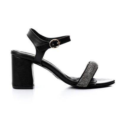 Black Glitter Soiree Heeled Sandal