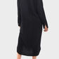 Black Linen Shirt Dress With Side Slits