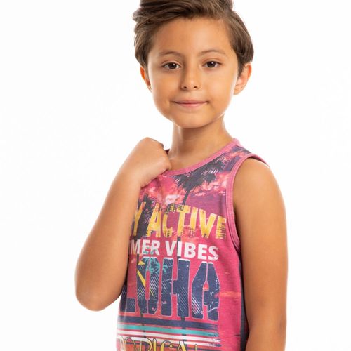 California Beach Printed Tank Top for Boys