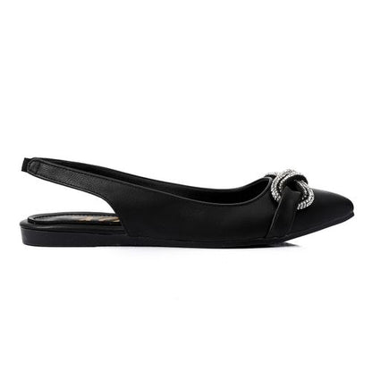 Slingback Strass Flat Shoes