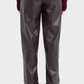 Okoye Dark Brown Straight Leather Pants