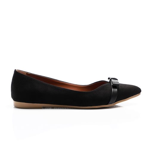 Upper Bow Suede Leather Ballerina