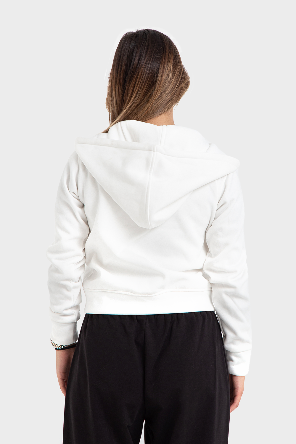 So-Off Feature Line, White Zip-Up Hoodie