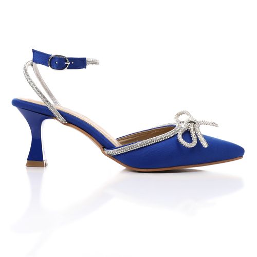 Rhinestone Bow Slingback High Heels