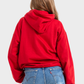 So-Off Feature Line, Red Oversized Plain Hoodie