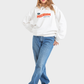 So-Off White Oversized Crew Printed Sweatshirt