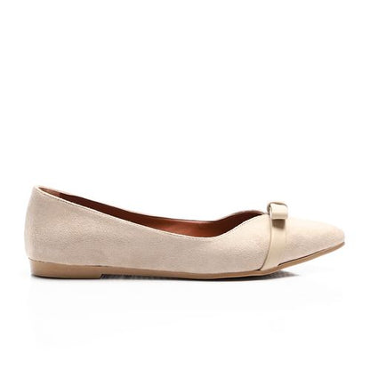 Upper Bow Suede Leather Ballerina