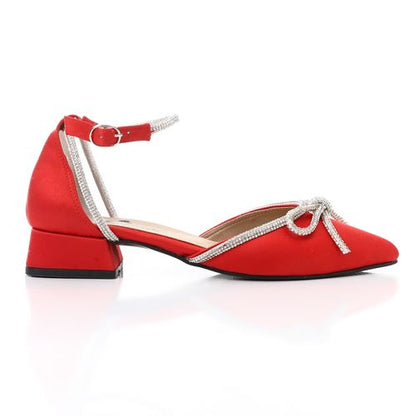 Red Soiree Rhinestone Bow Shoes