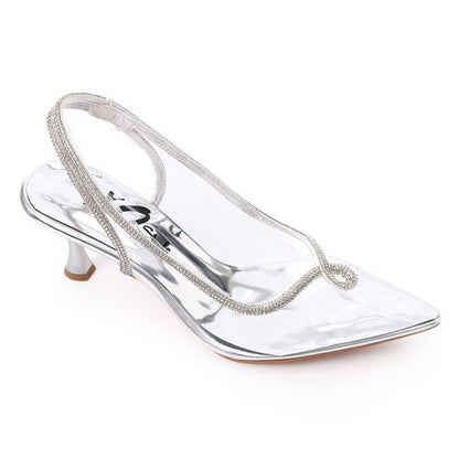 Silver Transparent Heeled Shoes