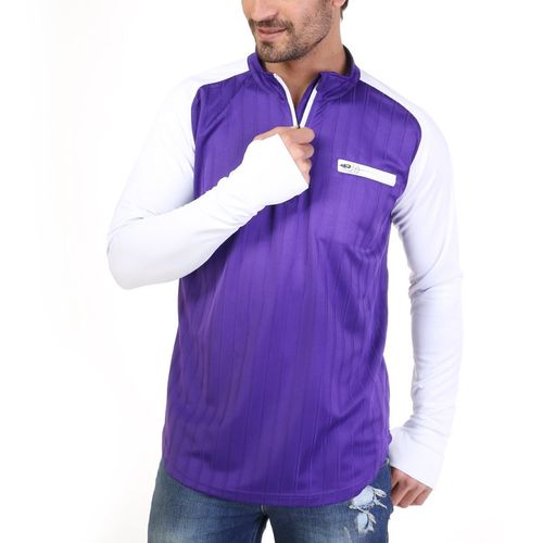 Purple Bi-Toned Sportive Quarter Zip Sweatshirt