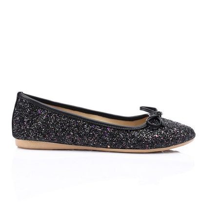 Black Comfortable Glittery Ballerina
