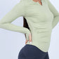 Light Green Blush Elegance Long-Sleeve Active Top