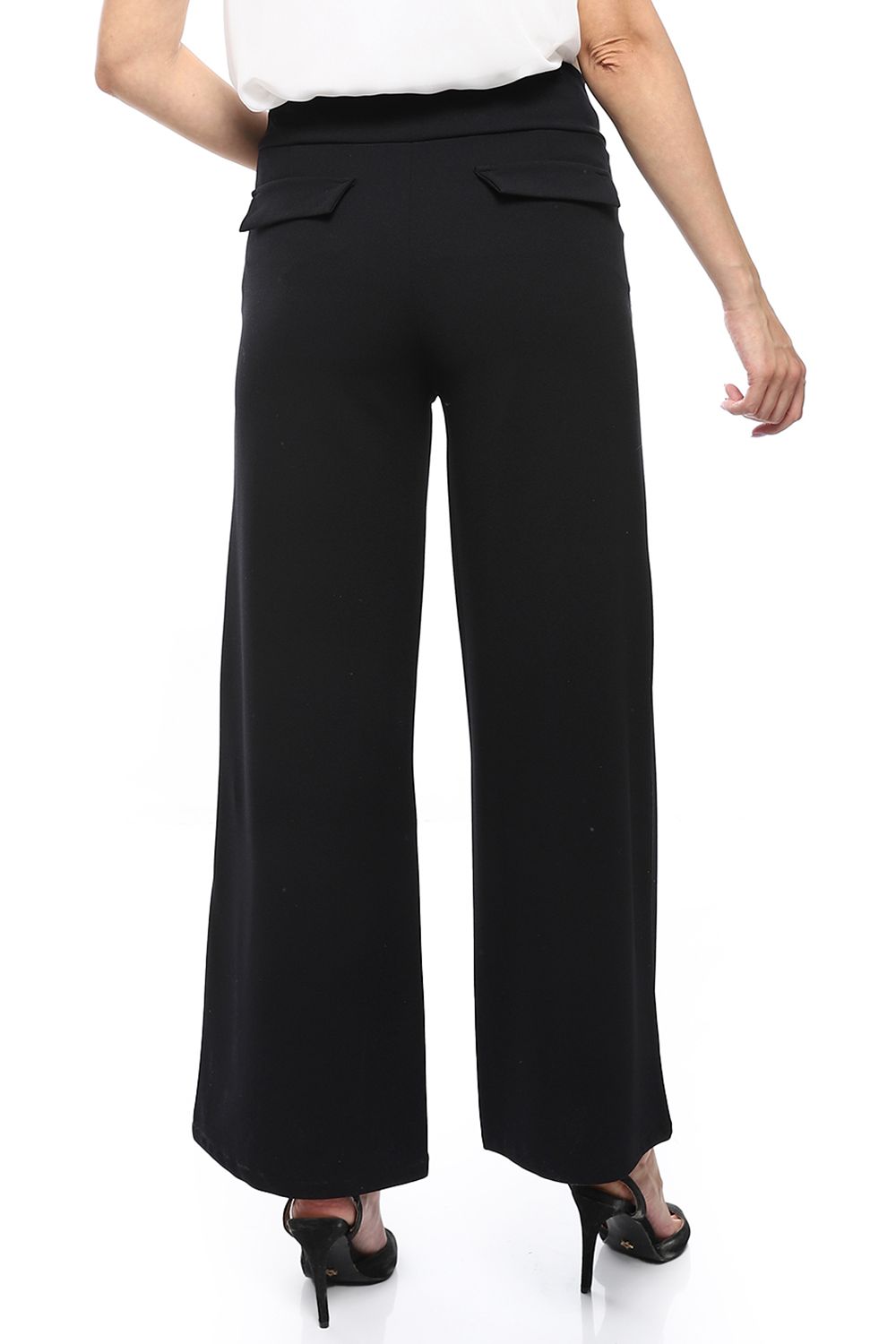 Mr.Joe Back Flap Pockets Wide Leg Pants