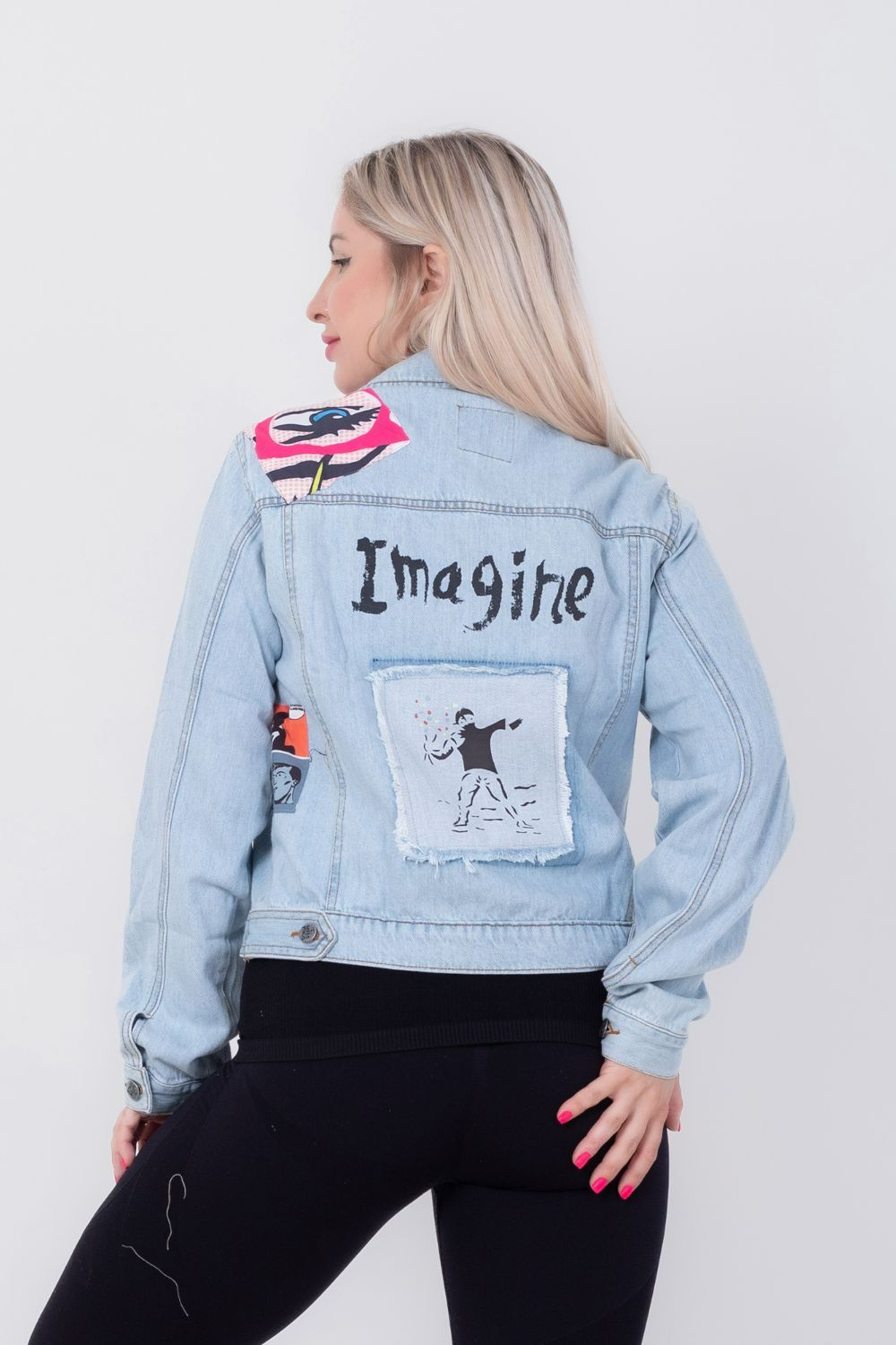 Miss Venus Casual Printed Denim Jacket