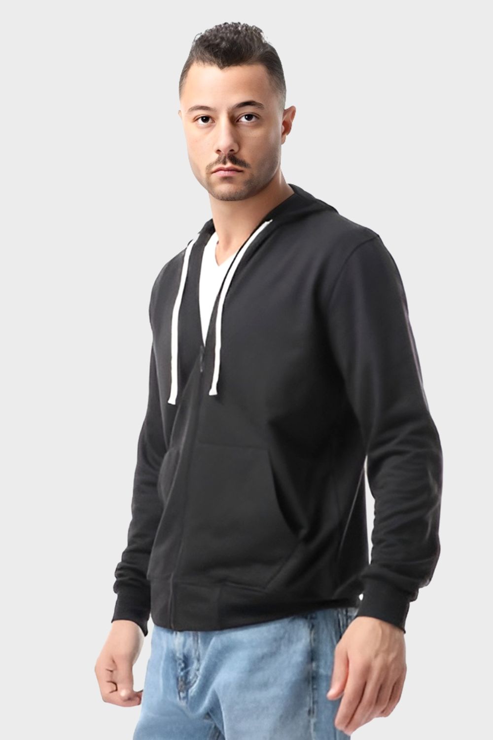 Izor Zipped Hoodie with Front Pockets