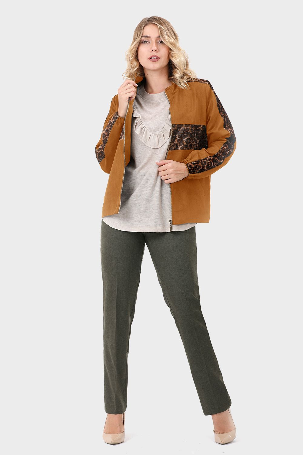 Smoky Plain Jacket with Tiger Print