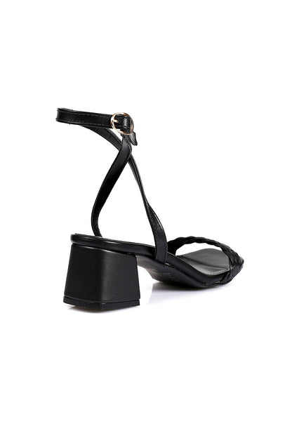 Black Trendy Braided Sandal