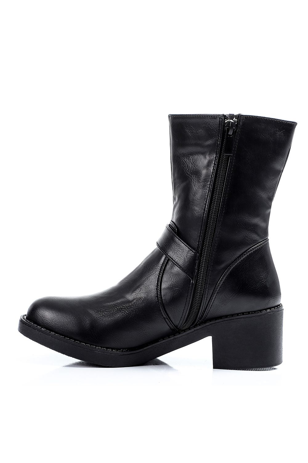 XO Style Two Side Buckle Half Boot