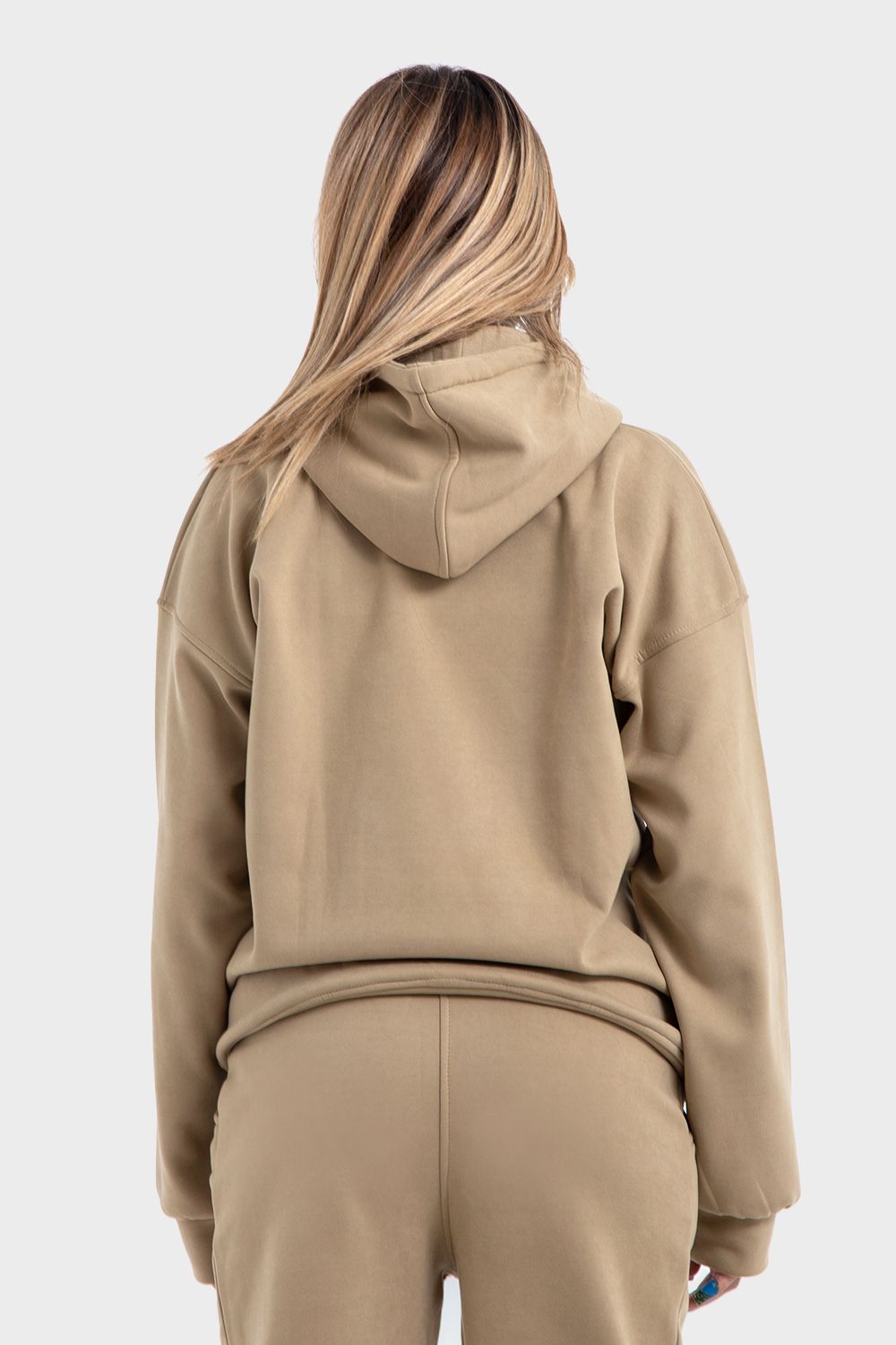 Okoye Premium Line, Tan Oversized Printed Hoodie Only