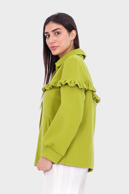 Rufflle Detailing Buttoned Blouse