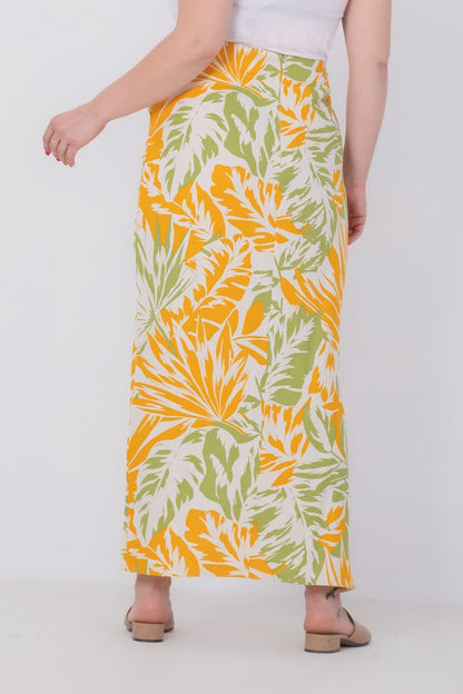 Summer Floral Linen Skirt