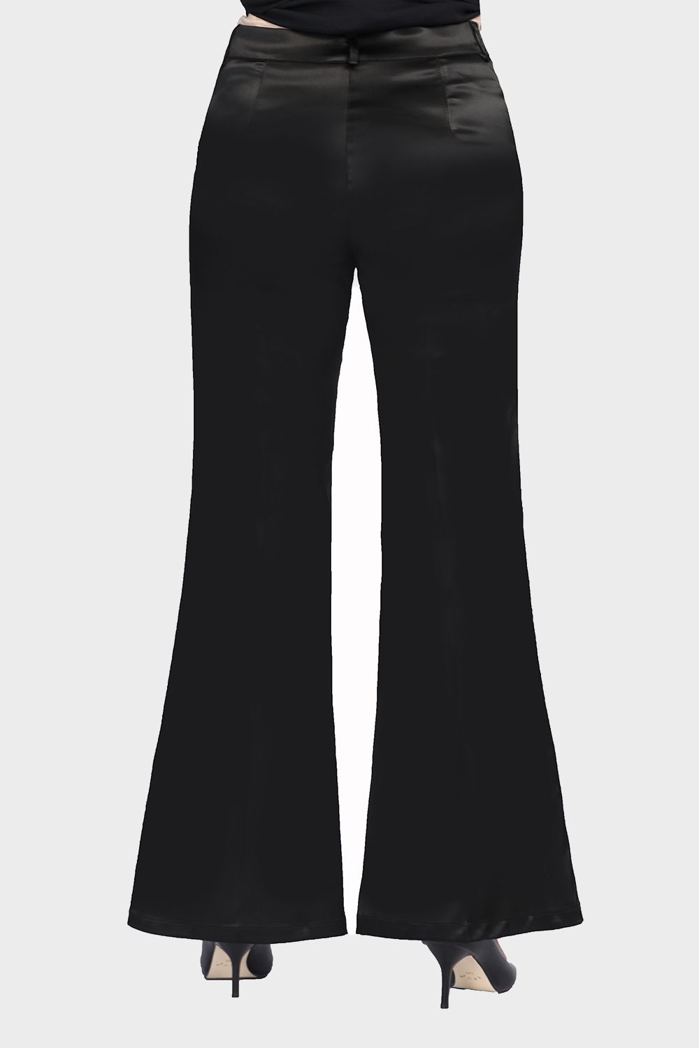 Smoky Flare Leg Satin Pants