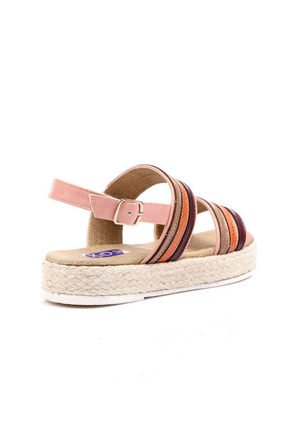 Rose Comfy Striped Leather Sandal