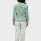 Shechick Top & Striped Pants Velvet Pajama Set