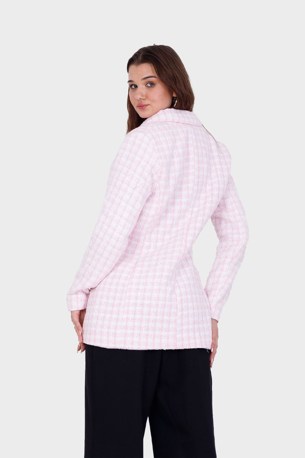 Miss Venus Wool Checkered Blazer