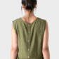 Olive Sleeveless Ruffle Blouse