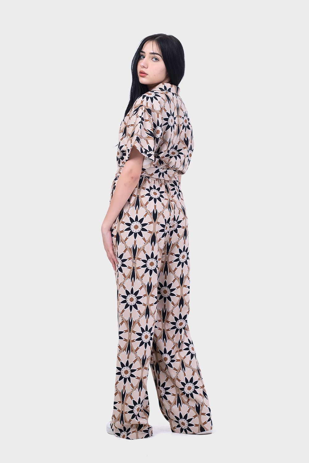 Miss Venus Summery Floral Jumpsuit with Side Pockets