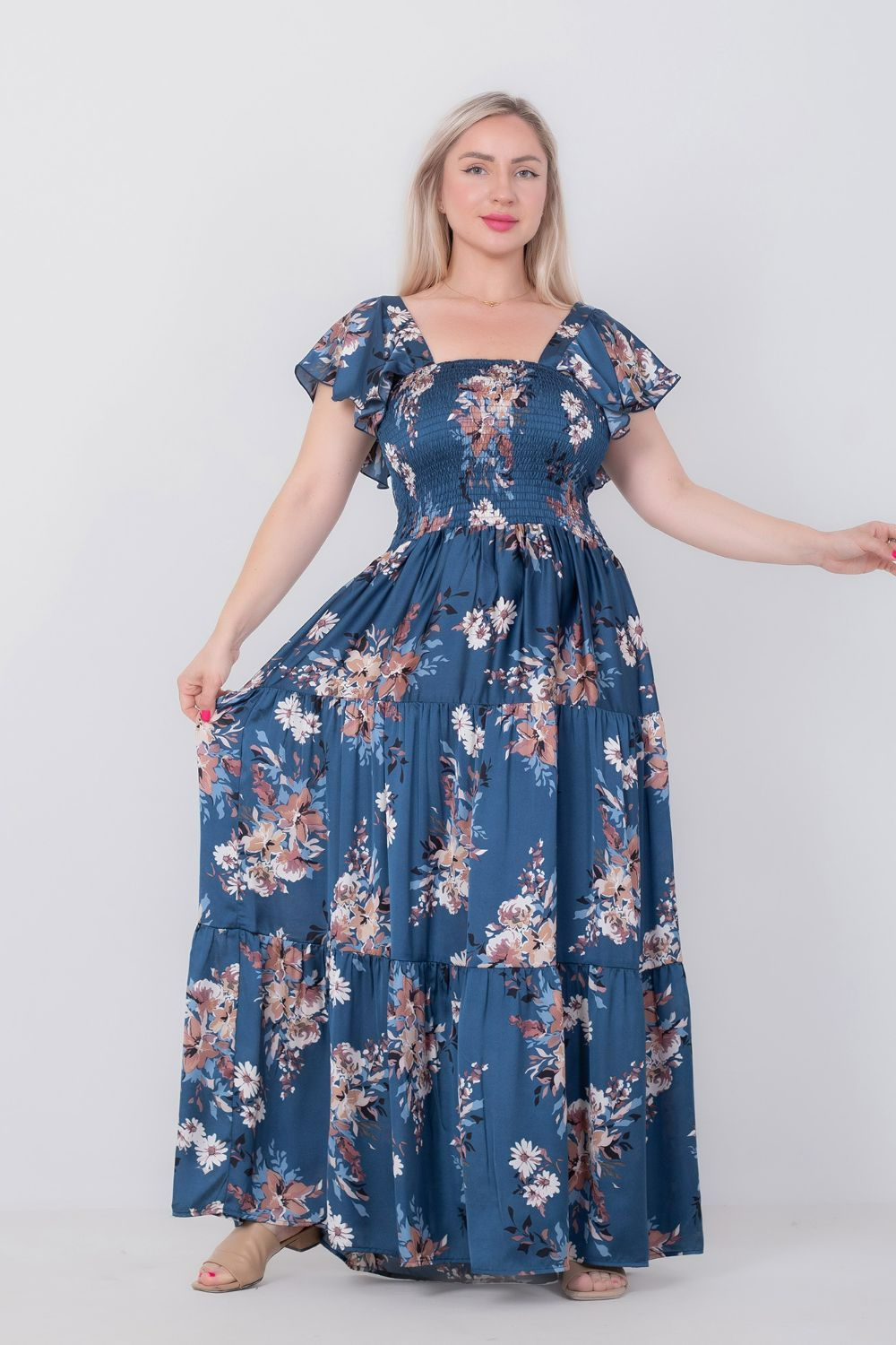 Miss Venus Satin Floral Dress