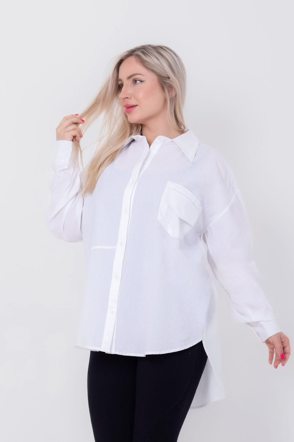 Miss Venus Basic Shirt with Side Flap Pocket