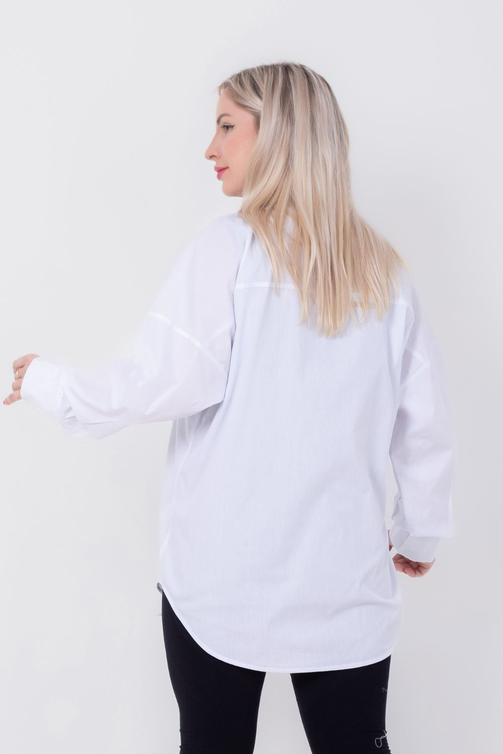 Silver Buttoned Shirt Blouse