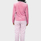 Shechick Top & Striped Pants Velvet Pajama Set