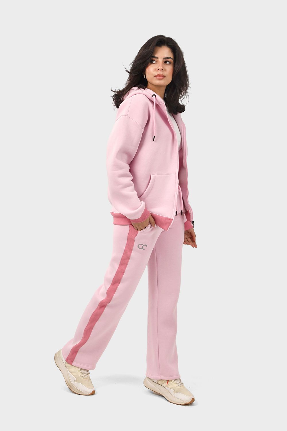 Shechick Bi-Tone Hoodie & Sweatpants Tracksuit Set