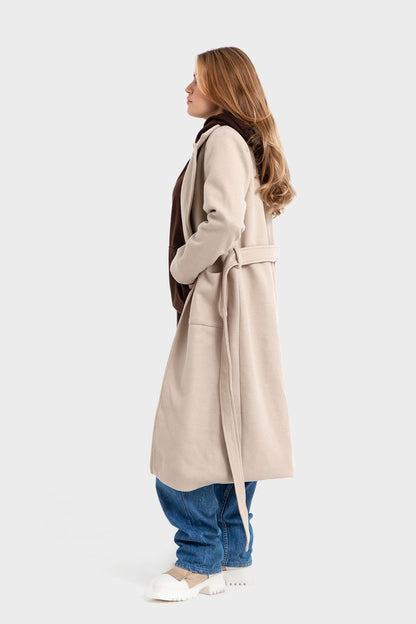 بالطو كلاسيك بحزام بيج