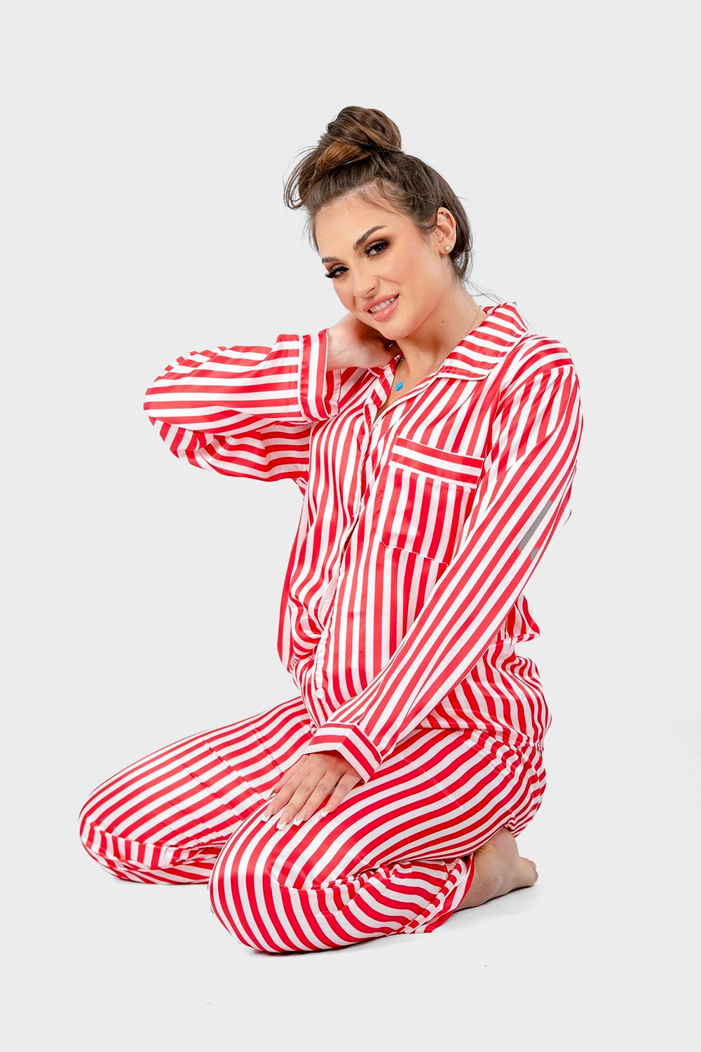 Shechick Bi-Tone Satin Pajama Set