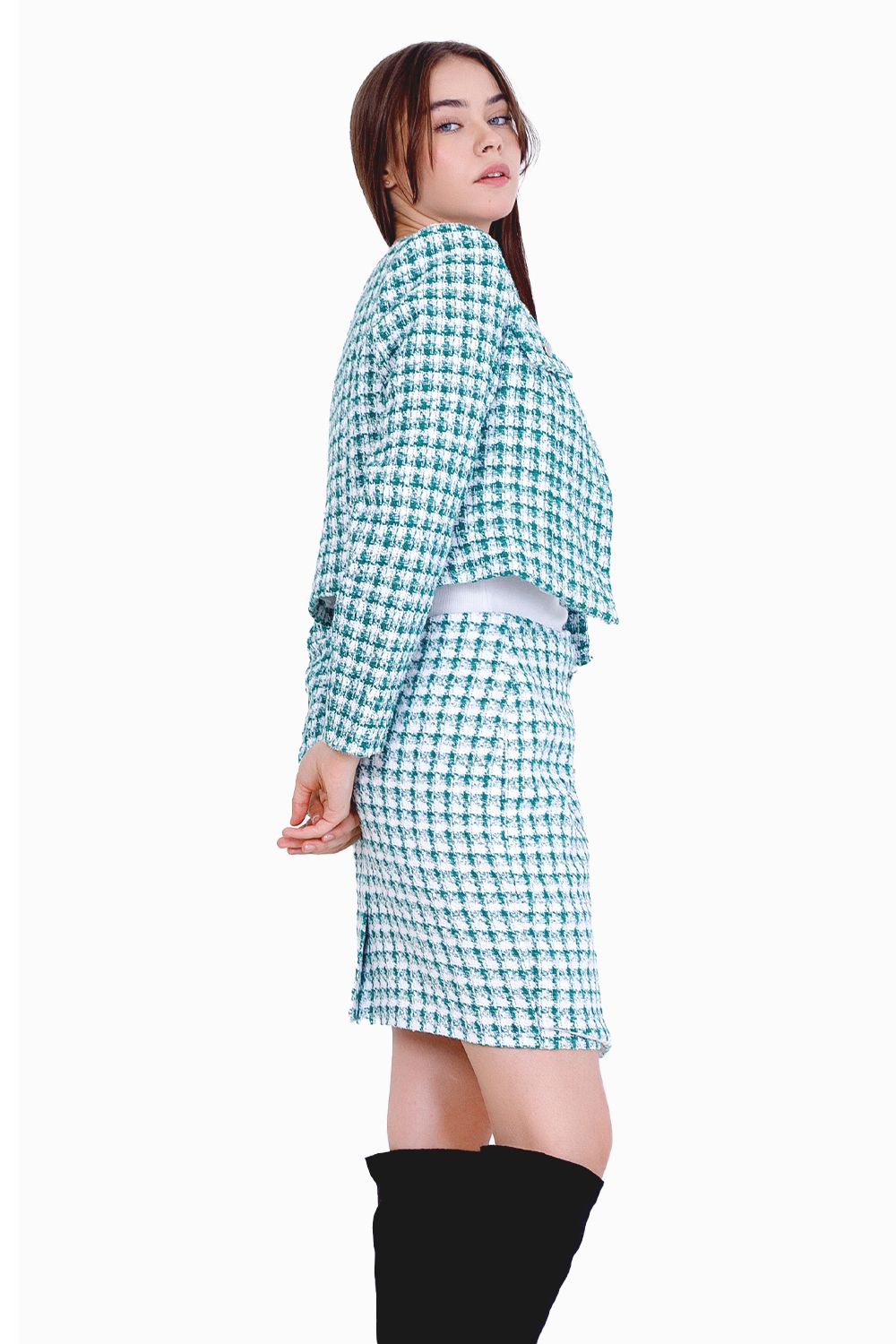 Miss Venus Elegant Checkered Jacket