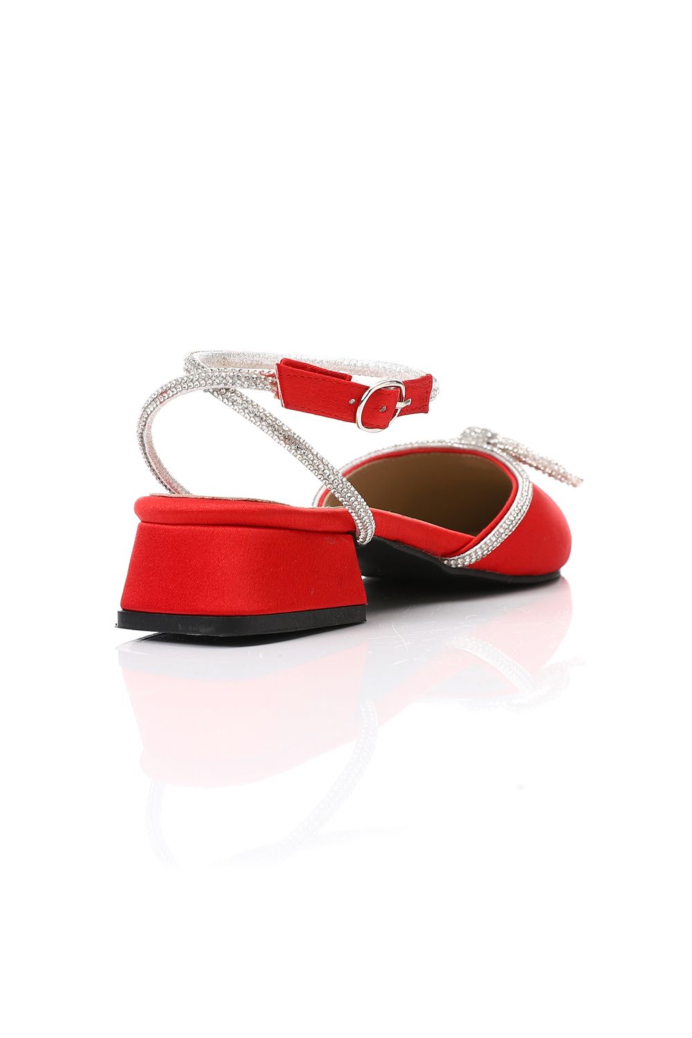 XO Style Strassed Strap Slingback Heeled Shoes