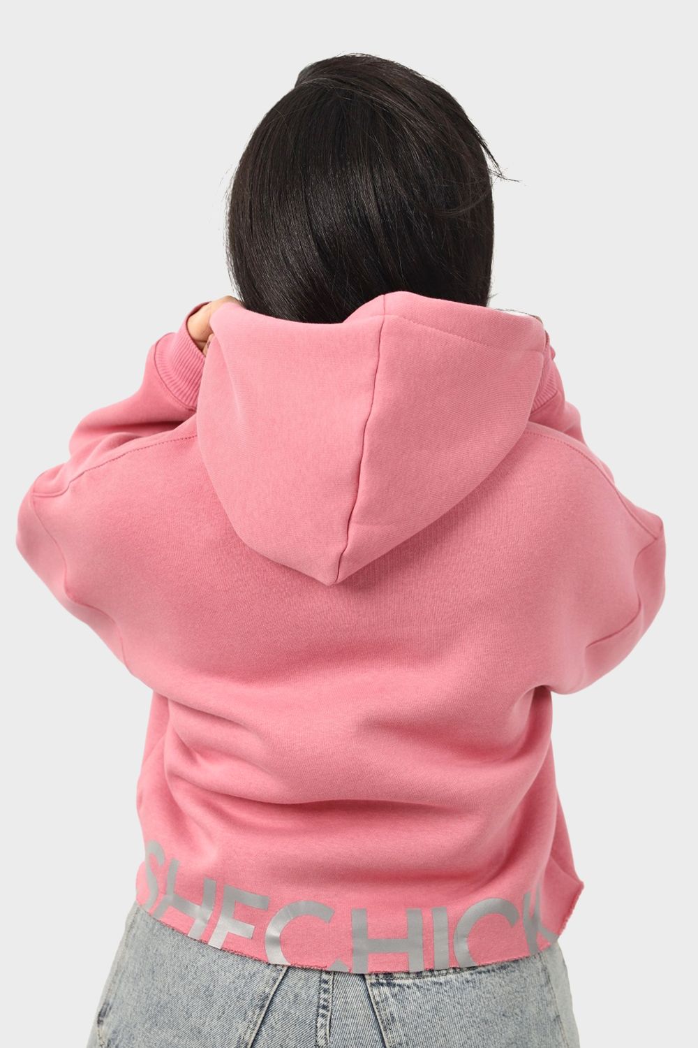 Shechick Unfinished Style Cropped Hoodie