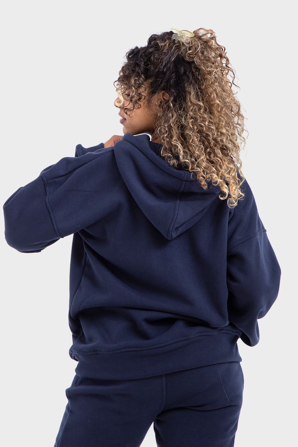 Okoye Premium Line, Navy Oversized Plain Hoodie