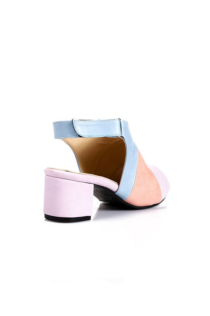 Tri-Tone Heeled Sandal