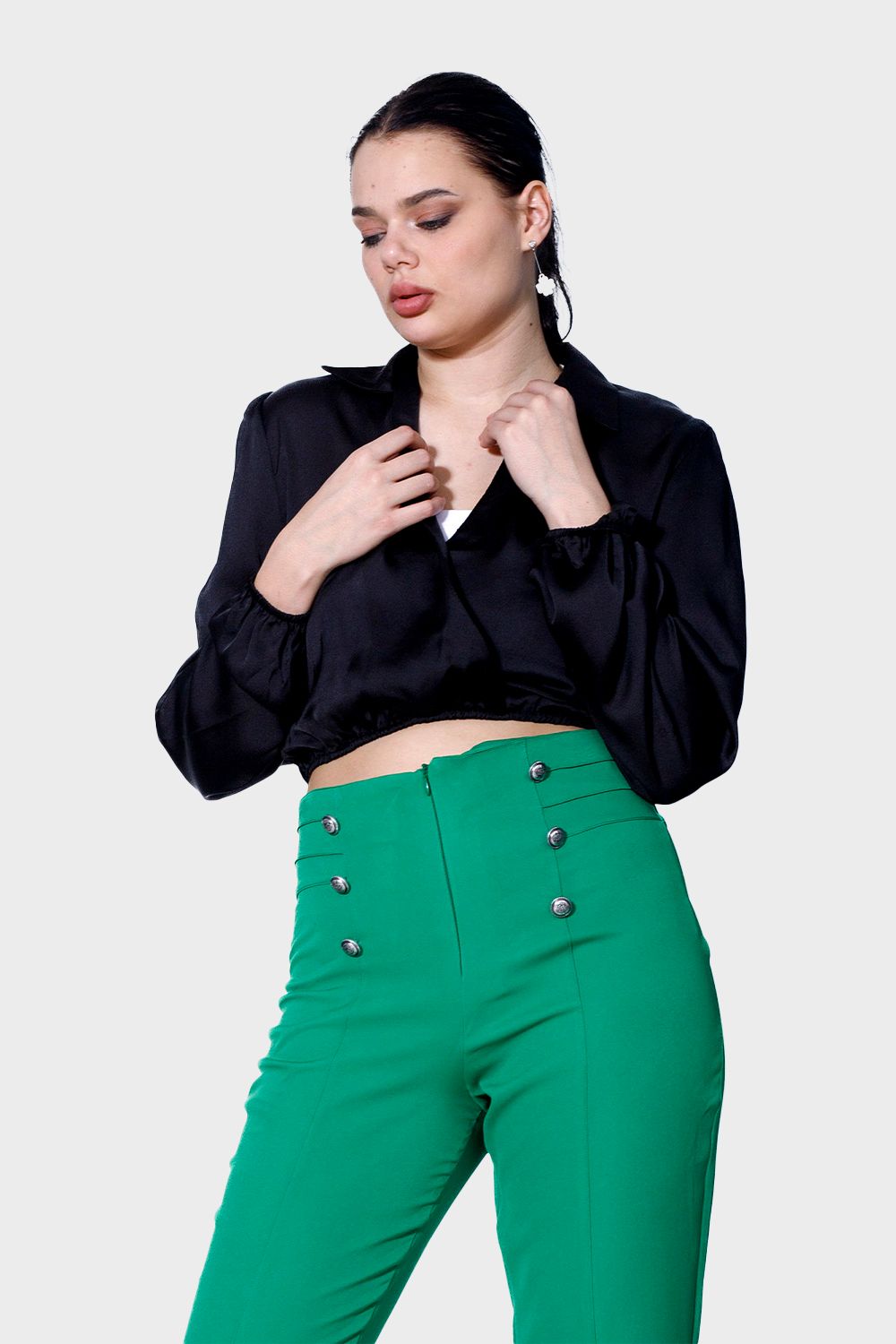 Miss Venus Fashionable Cropped Blouse