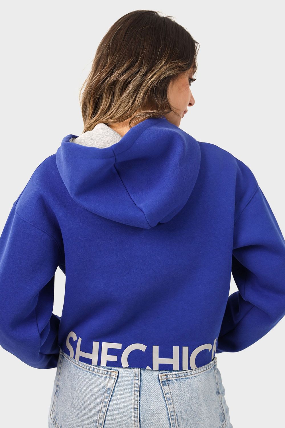 Shechick Unfinished Style Cropped Hoodie