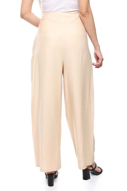 Wide Leg Pants with Buckle Belt