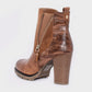 Shoeroom Embossed Back Leather Half Boots