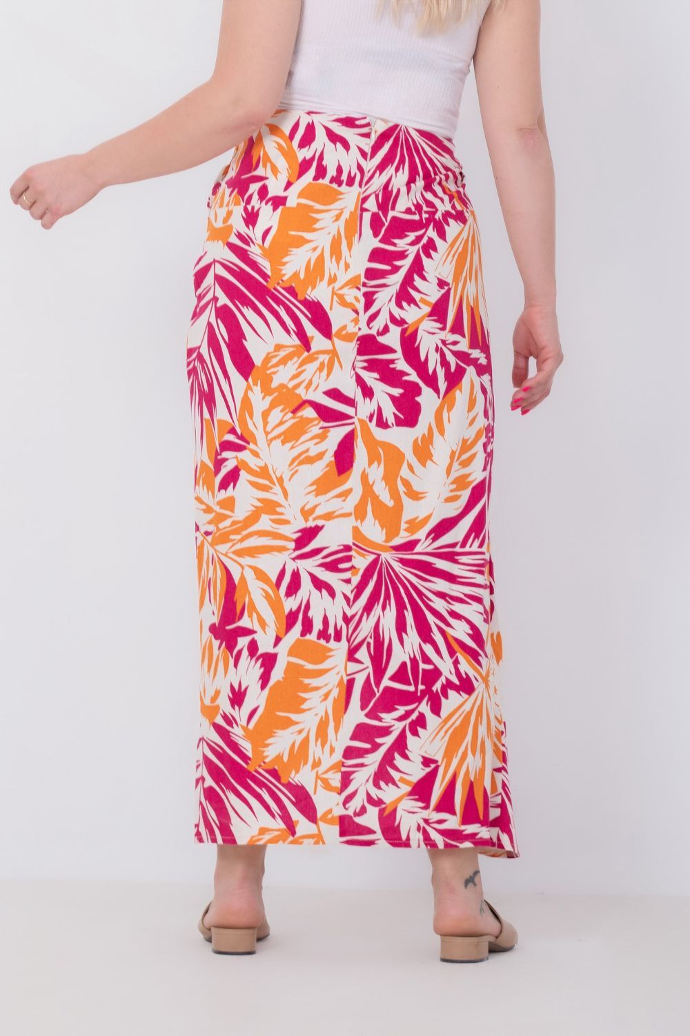 Miss Venus Summer Floral Linen Skirt