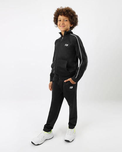 Black Essential Tracksuit for Boys