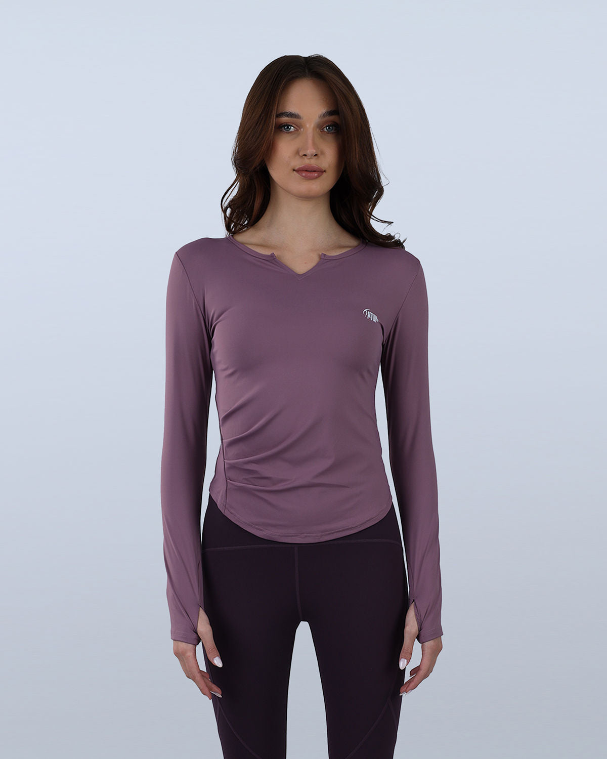 Purple Blush Elegance Long-Sleeve Active Top